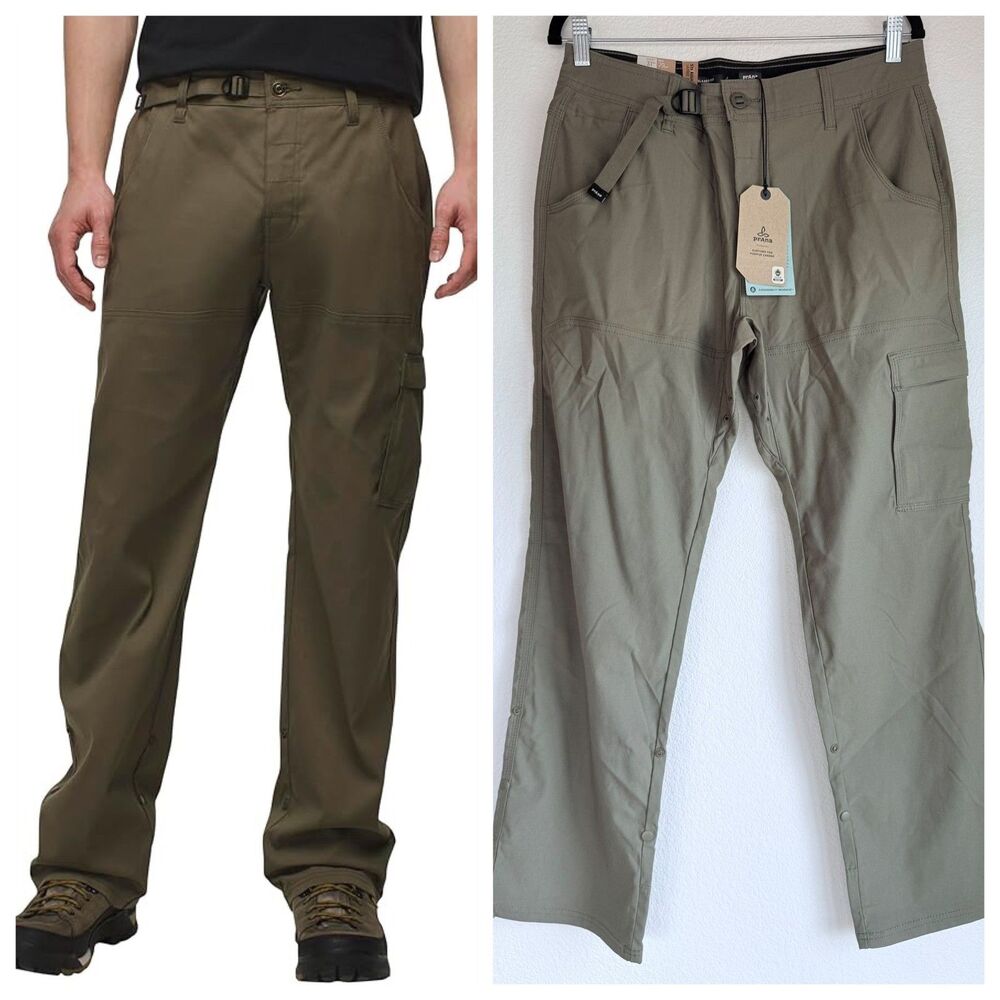 NEW prAna Men's Hiking Outdoors Stretch Zion Pant II in Slate Green Size 31W 30L